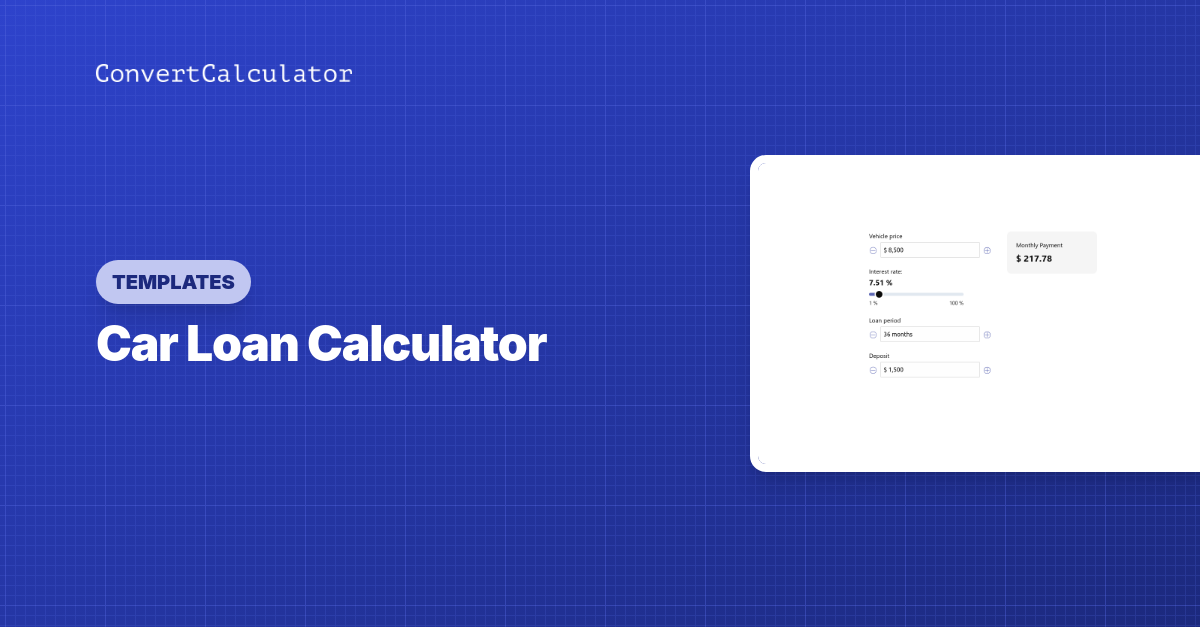 Car Loan Calculator Convertcalculator 6378